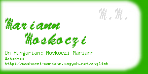 mariann moskoczi business card